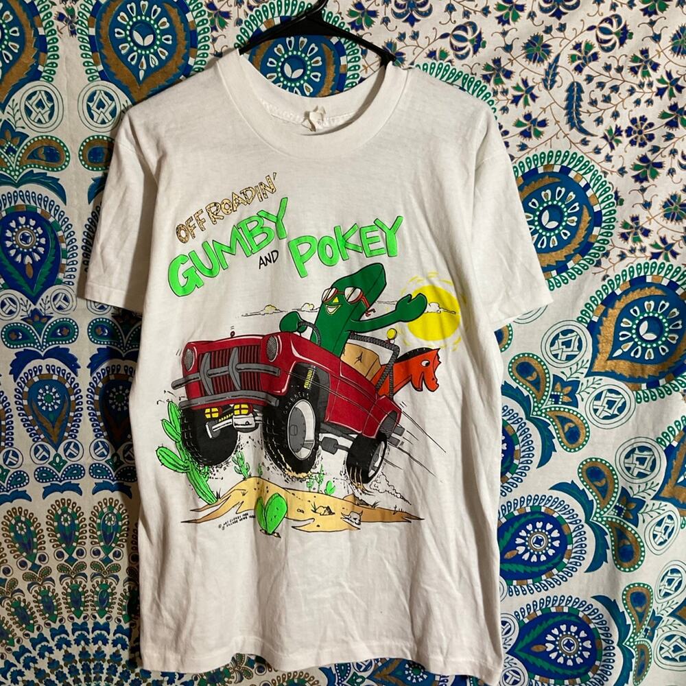 Vintage 1985 Gumby And Pokey Off Roadin Shirt
